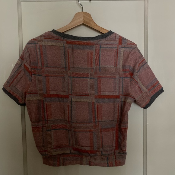 Stunning Soft Plaid Ringer Tee Top - Picture 3 of 3